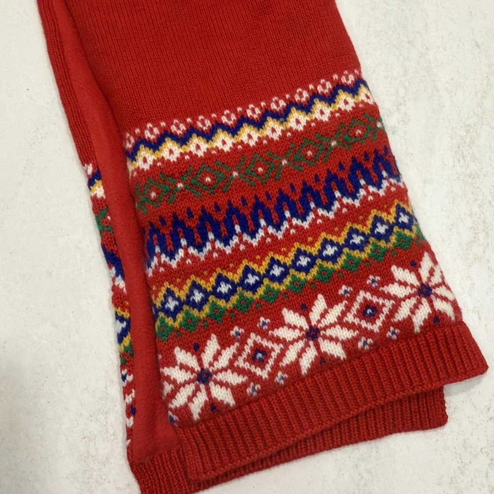 Polo Ralph Lauren Kids 4-7 Scarf Red Yellow 100% COTTON 132 CM Authentic
